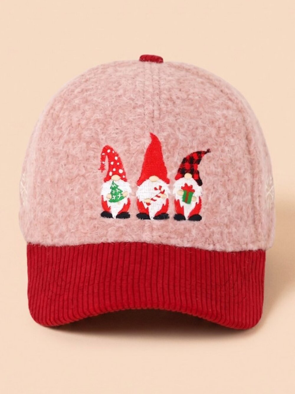 Holiday Fuzzy Corduroy Baseball Caps - Picture 3 of 9